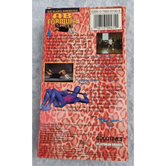 Vintage AB Formula VHS VCR Video Tape Movie Richard Simmons Workout Exercise - Picture 2 of 8